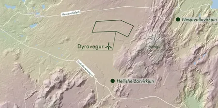 Vegslóði lagður vegna undirbúnings vindorkurannsókna við Dyraveg í Ölfusi