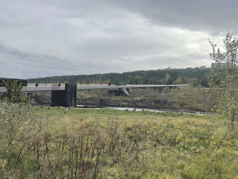 Ásýnd upplifunarbrúar eftir breytingar á stíflumannvirki