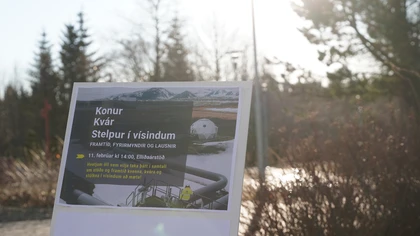 Mynd af skilti fyrir viðburðinn í Elliðaárstöð 11. febrúar 2026